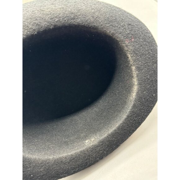 Vintage Ladies solid Black Bowler Debry Hat hard 10x12" READ - Picture 8 of 9